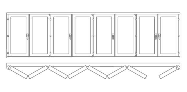 Схема открывания складных окон