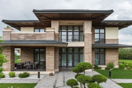 Дерево-алюминиевые окна для коттеджа и бассейна